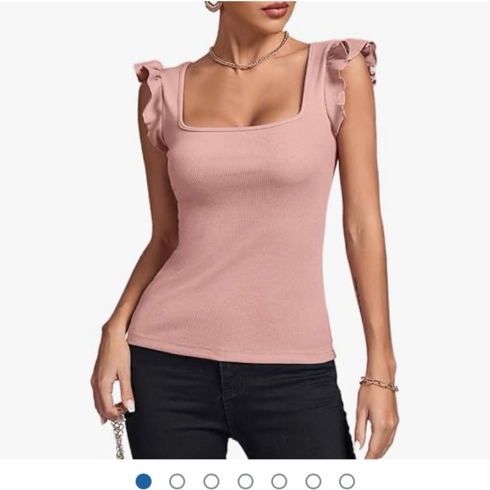 Women's Pink Ruffle Sleeve Top